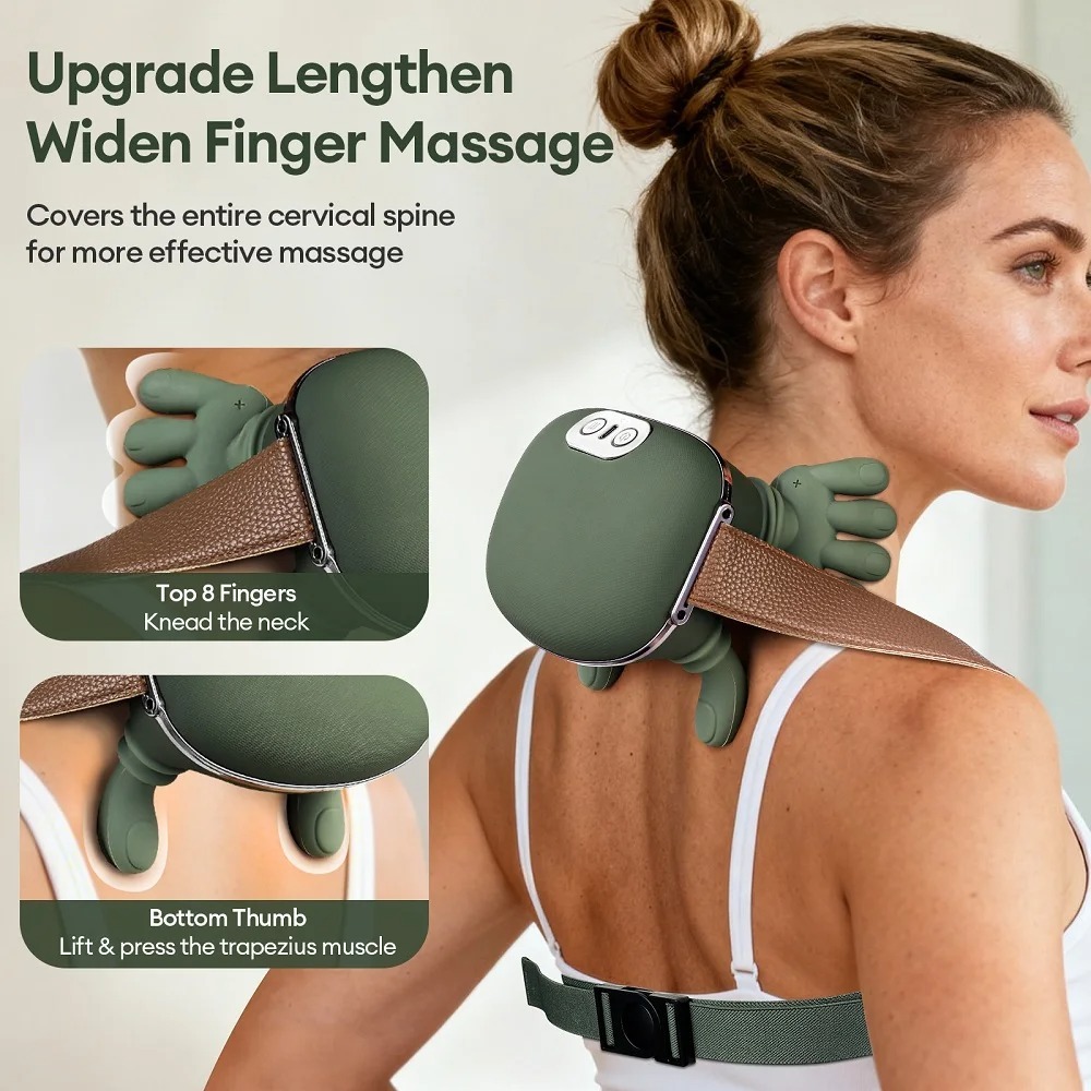Bionic Finger Neck & Shoulder Massager, Wireless Cervical Trapezius Kneading Massage Shawl With Brushless Motor - Image 5