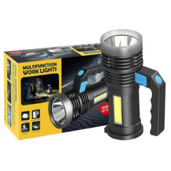 LED Flashlight Tactical USB Rechargeable Torch COB Work Light For Camping