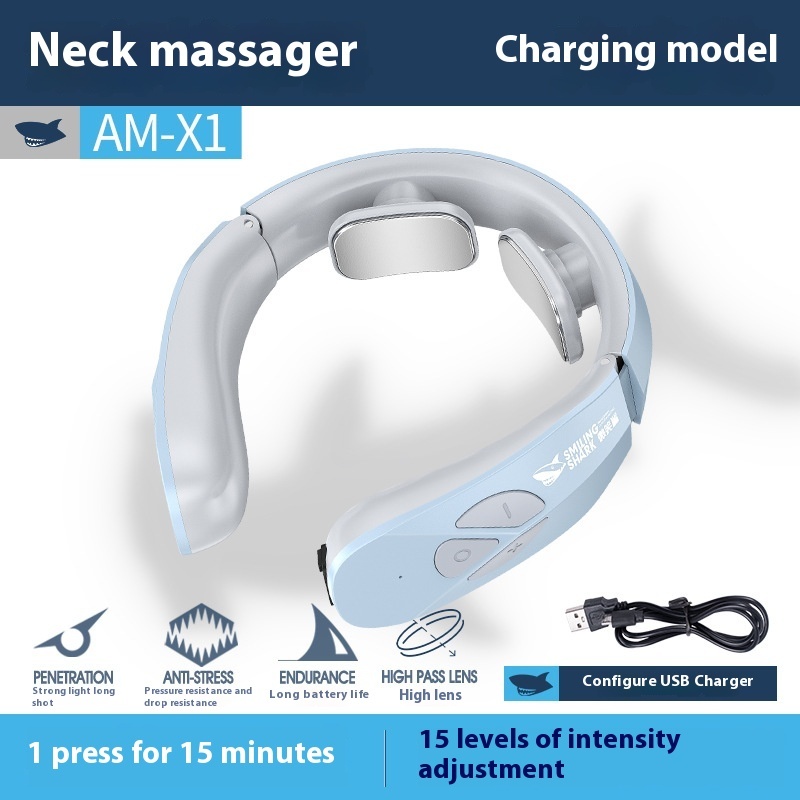 Electric Neck Massager EMS Pulse Rechargeable USB Cervical Traction Therapy Massage Stimulator Pain Relief Heating Function - Image 9