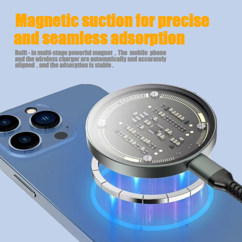 Pro Max Wireless Charger 15W Magnetic Wireless Fast Charging, - Image 5
