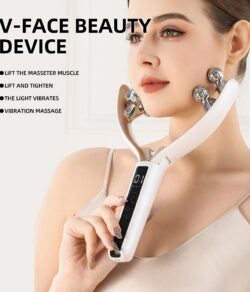 Home V-Roller EMS Microcurrent Electric Smart Red And Blue Dual-Wave Roller Massager Face Slimming Instrument Ems Micro Current Lifting Tightening