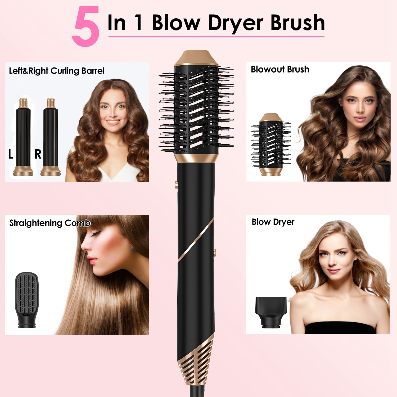 1Pc 5 In 1 Hot Air Styler Straightener Curler. Dryer Automatic Wrap Styler Hair - Image 3