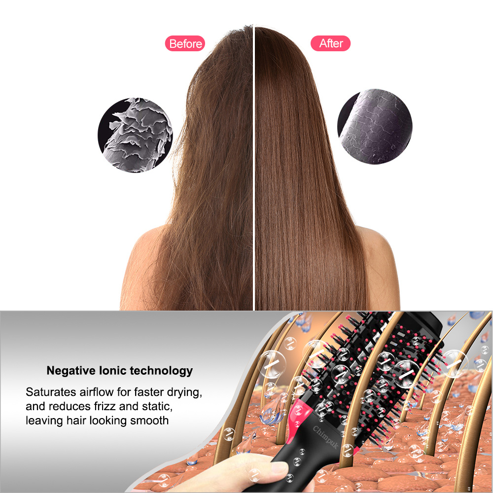 Multifunctional Hair Dryer Hot Air Brush Style Women Hair Straightener Curler One Step Electric Blow Dryer Brush - Image 3