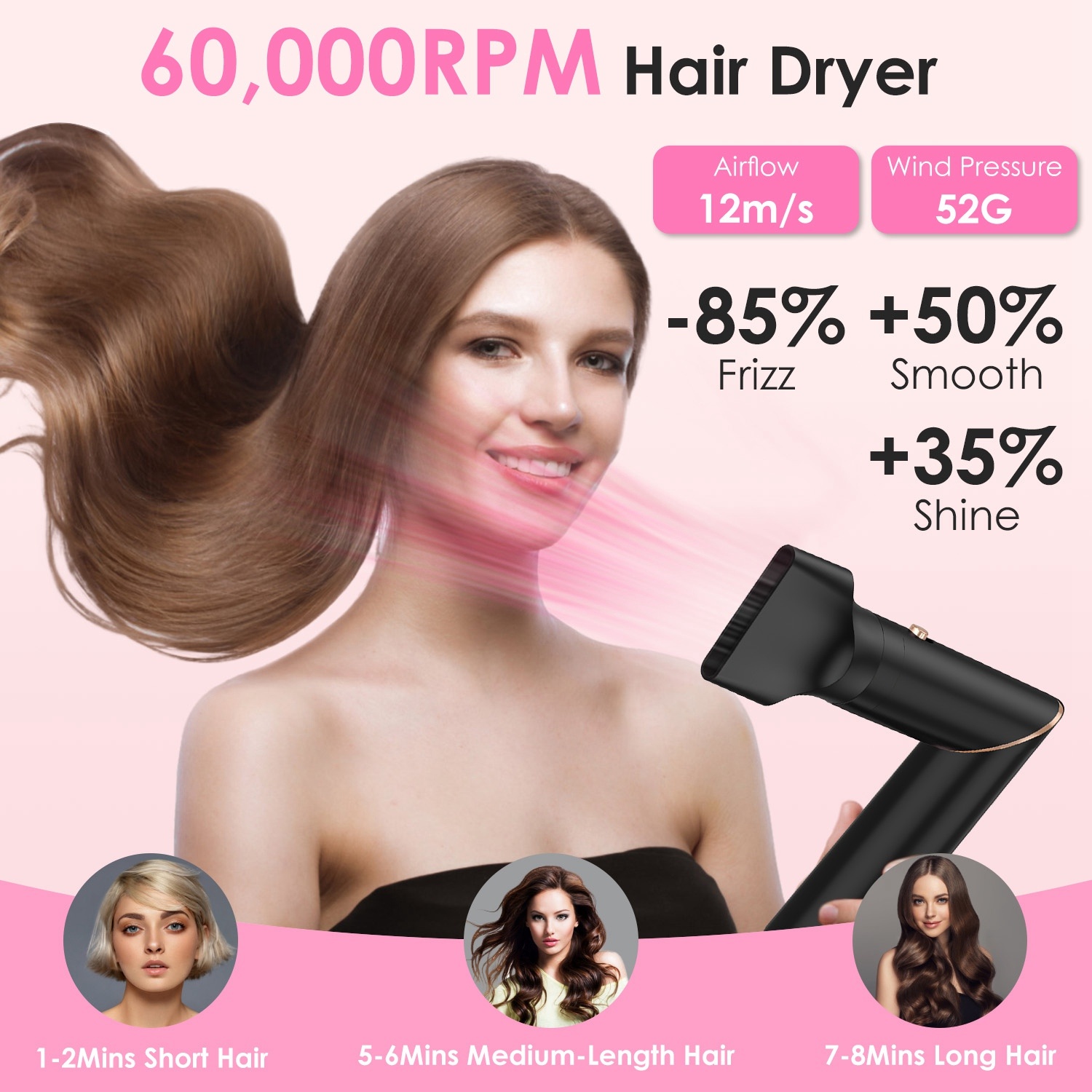 1Pc 5 In 1 Hot Air Styler Straightener Curler. Dryer Automatic Wrap Styler Hair - Image 2