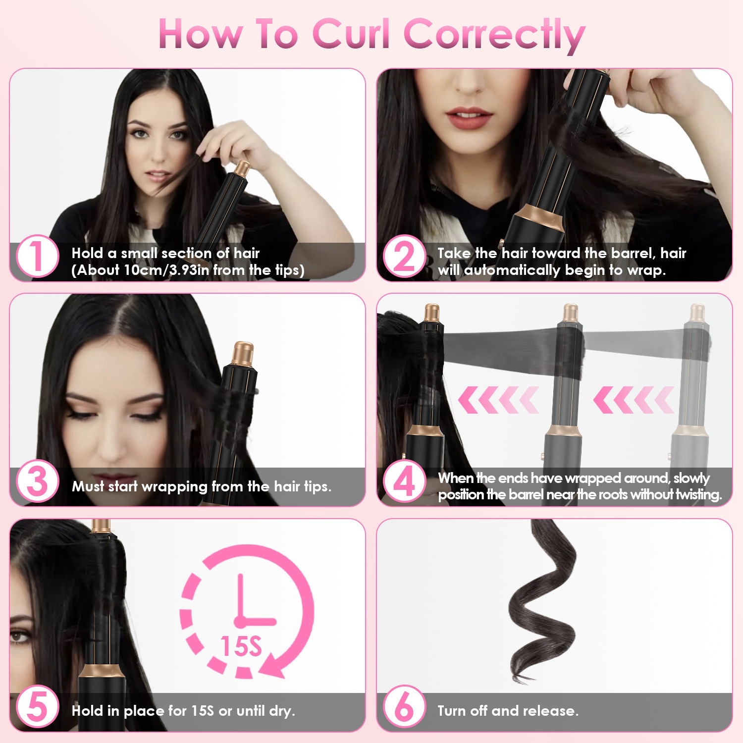 1Pc 5 In 1 Hot Air Styler Straightener Curler. Dryer Automatic Wrap Styler Hair - Image 6