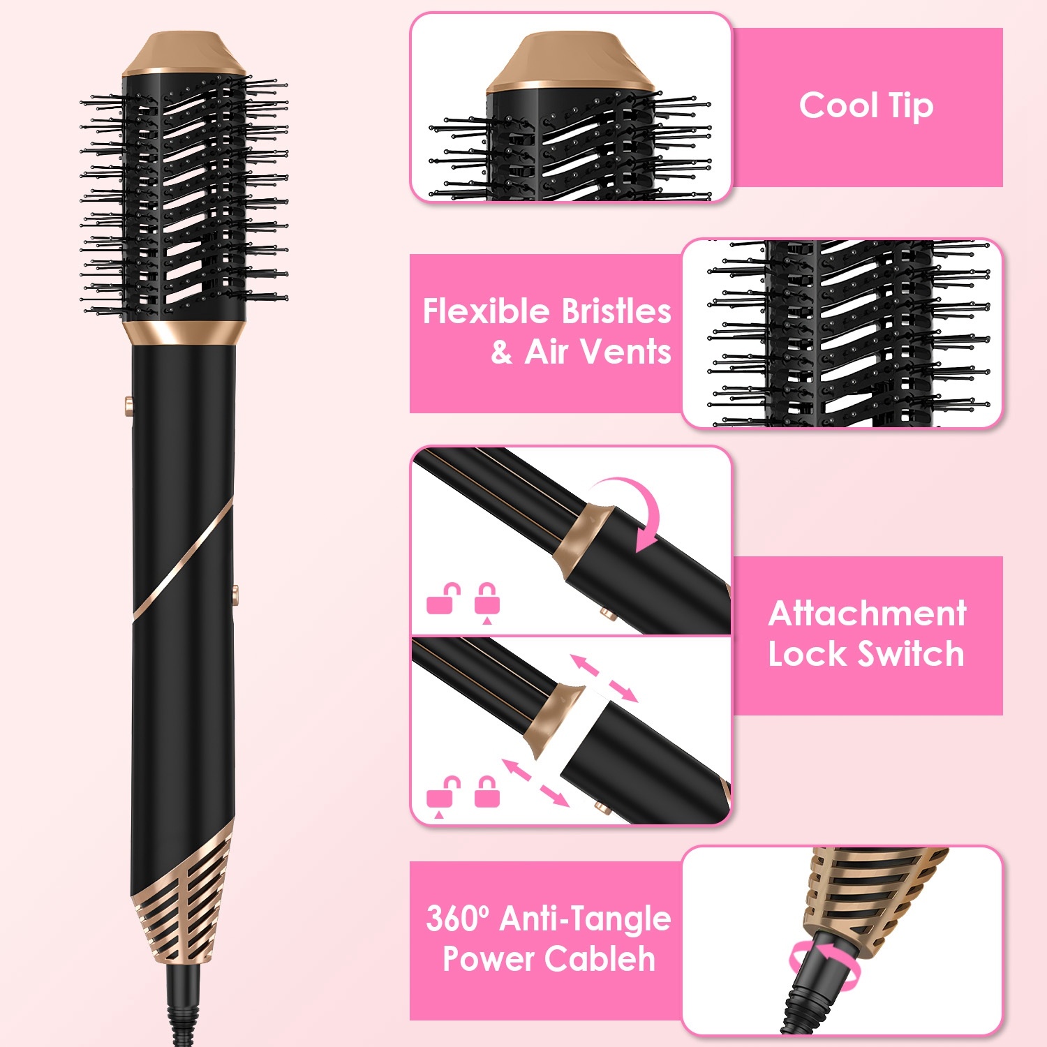 1Pc 5 In 1 Hot Air Styler Straightener Curler. Dryer Automatic Wrap Styler Hair - Image 5